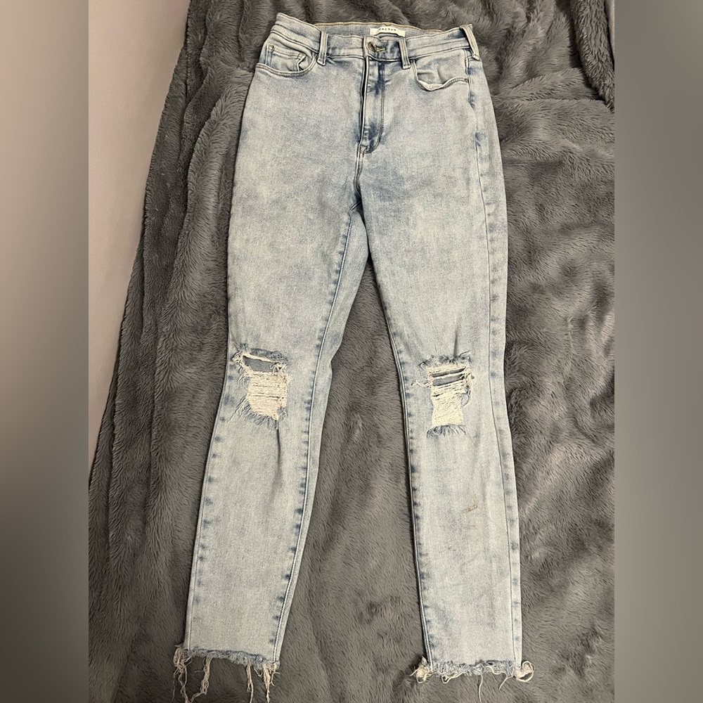 Pacsun super high rise light wash skinny jean.
